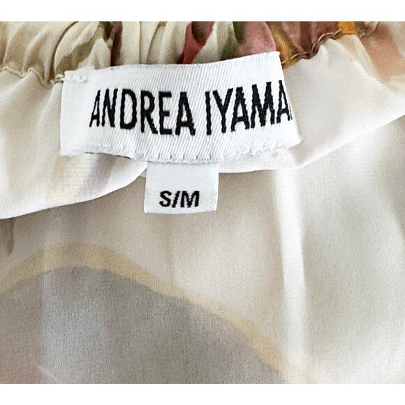 Andrea Iyamah Neema Eucalyptus Print Long Maxi Gown Dress Small/Medium - Picture 5 of 7